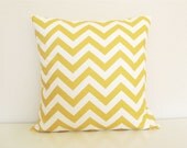 Pillow Cover - Yellow Chevron Decorative Pillow - Throw Pillow Cover - Accent Pillow 20 x 20 Inches Corn Yellow