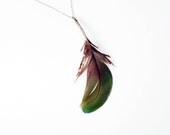 Green feather pendant