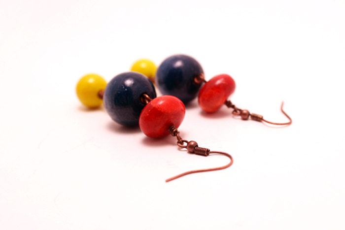 Jarah Wood Color Block Earrings