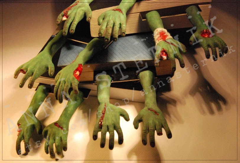 Pair of ZOMBIE Hands - CUSTOM bookmark - OOAK - (Made to order)