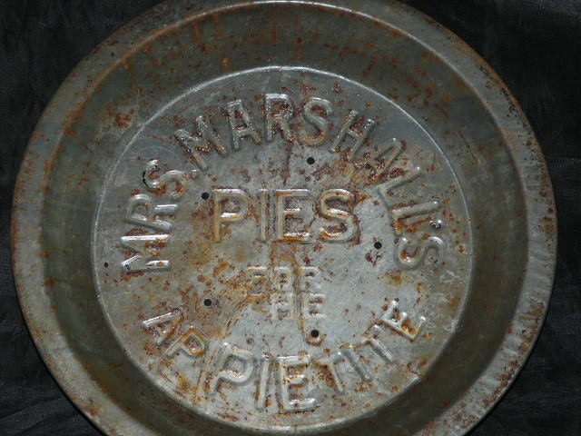 Mrs Marshall's Pies For the ApPIETite Vintage Pie Tin Oklahoma OK Primitive Metal Decor