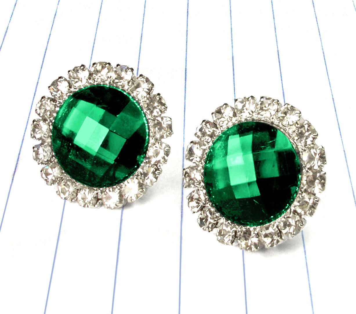 emerald earrings - emerald jewelry - emerald studs - emerald - rhinestone earrings - rhinestone studs - christmas earrings - wedding jewelr