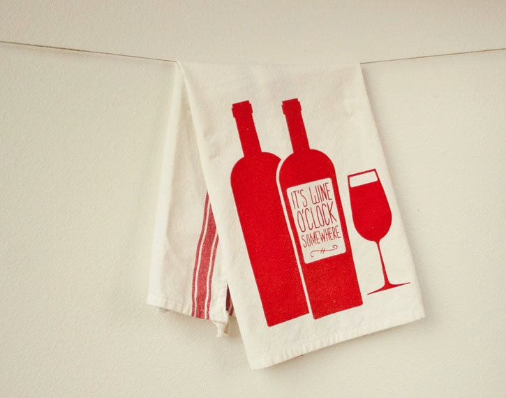 Wine Enthusiast - Screenprinted Kitchen Tea Towel
