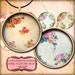 Floral Circles 1 inch circles, digital collage sheet, Vintage shabby chic style for pendants, magnets, scrapping, craft supply.