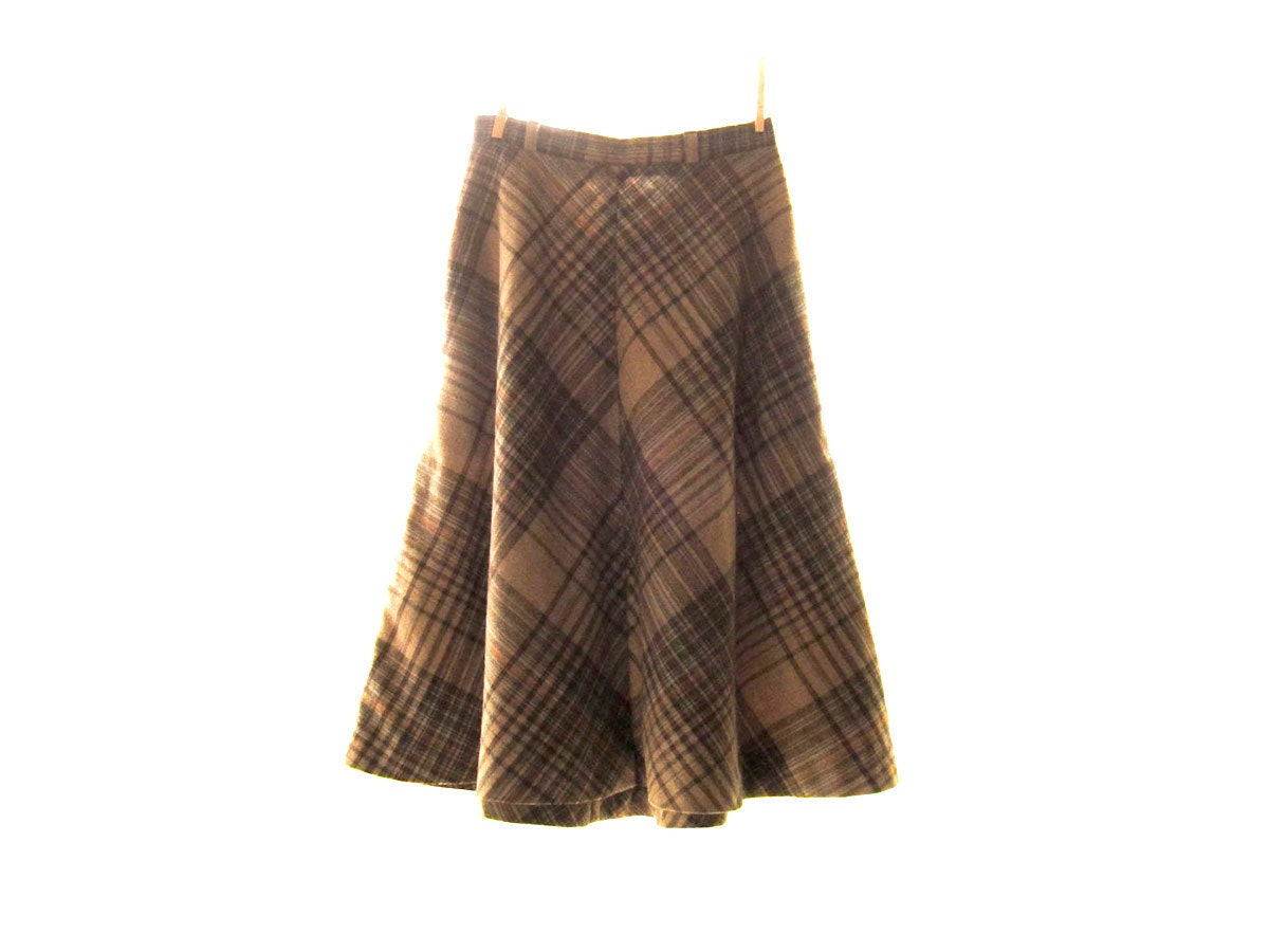 Brown Plaid Skirt