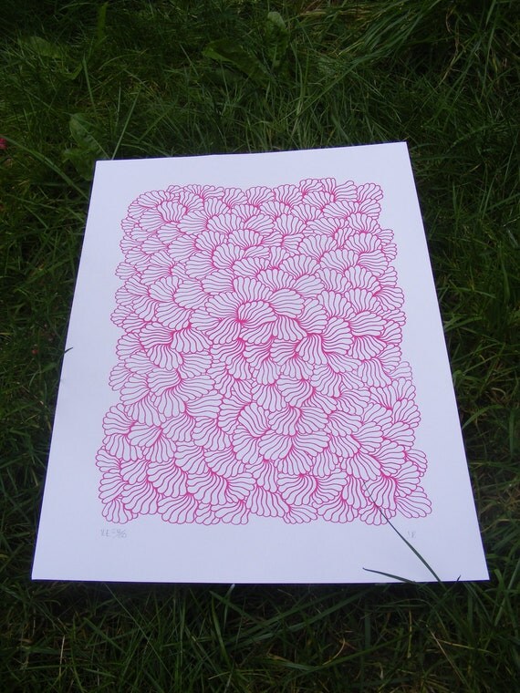 A3 Limited 'DRIP' Screenprint Majenta Pink by Pen and Gravy