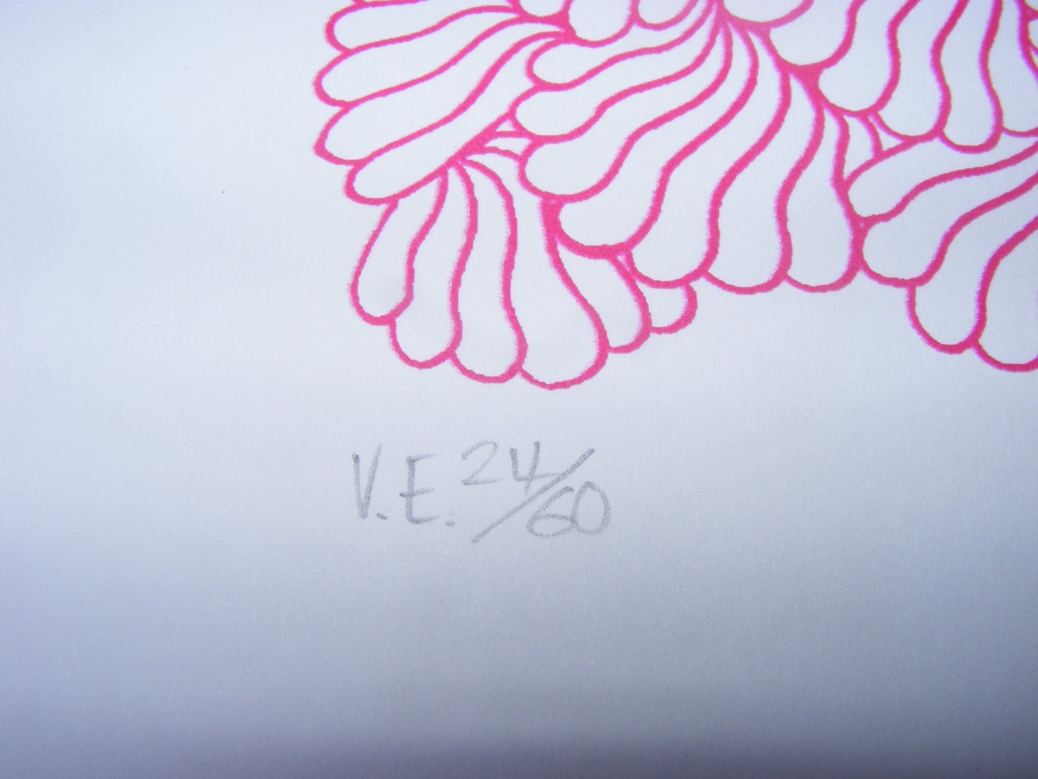 A3 Limited 'DRIP' Screenprint Majenta Pink by Pen and Gravy