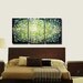 Large Green Yellow Abstract Painting HUGE Impasto Painting Modern Abstract Art White Color Sunshine Office decor Large Art 48x24