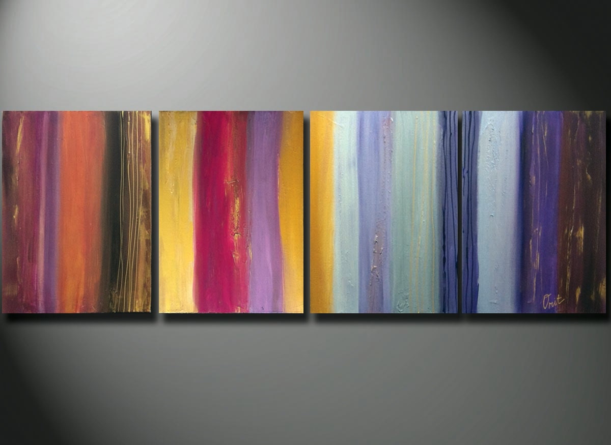 Acrylic Painting - ABSTRACT Paintings on canvas Fuchsia Gold 64 Inch HUGE Modern Original Wall Art By Orit Baron