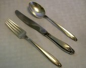 International Sterling junior place setting Prelude pattern 3 piece setting very rare