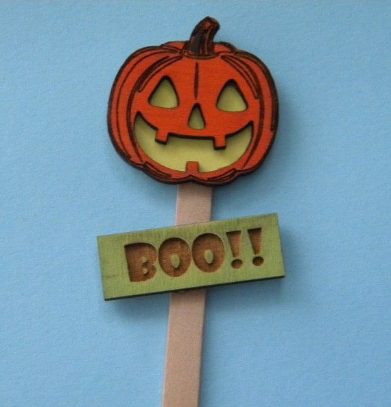 Halloween Jack O Lantern dollhouse miniature yard sign