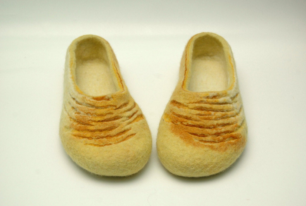 Felted slippers Yellow Yellow