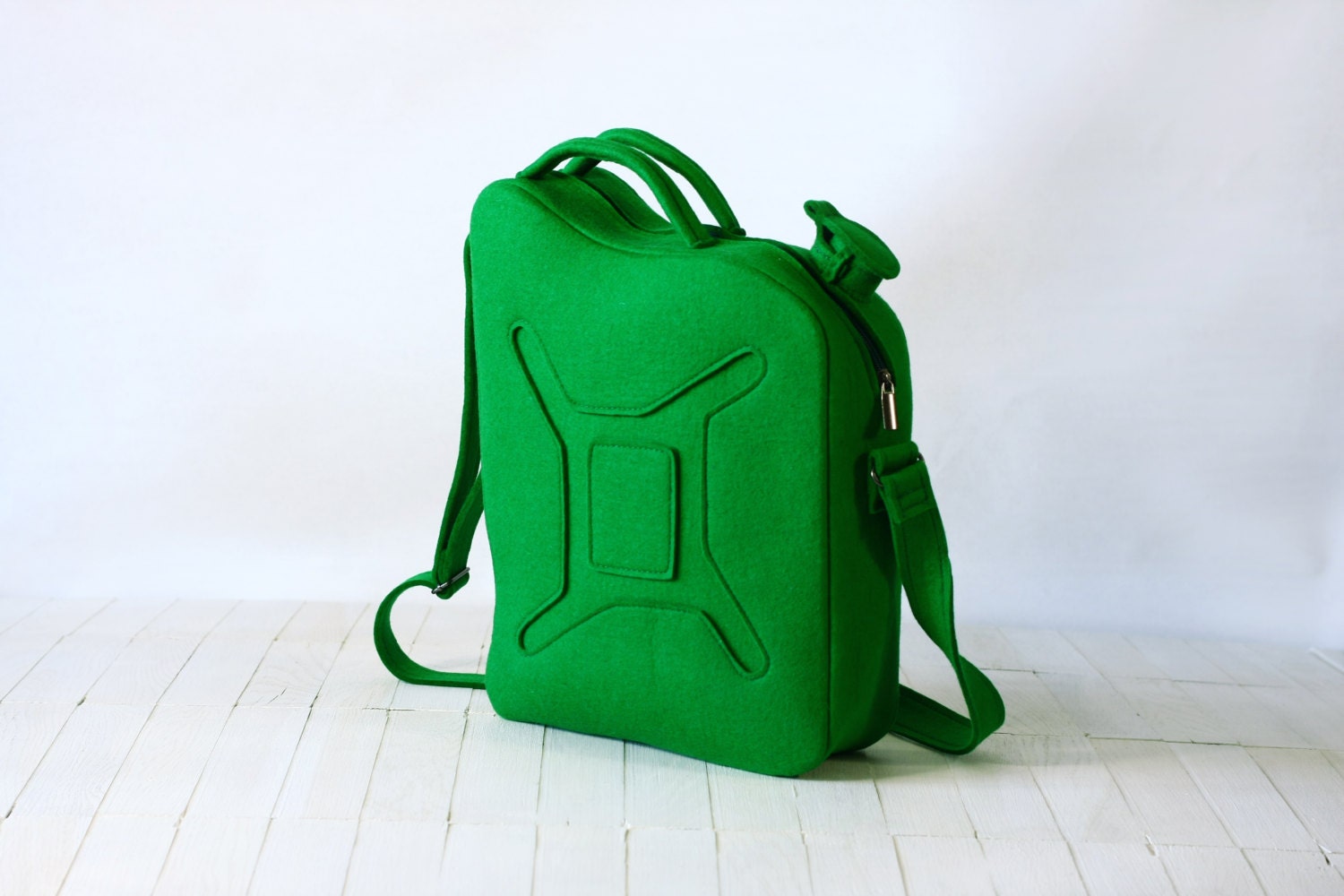 Green Felt Gas Can Bag