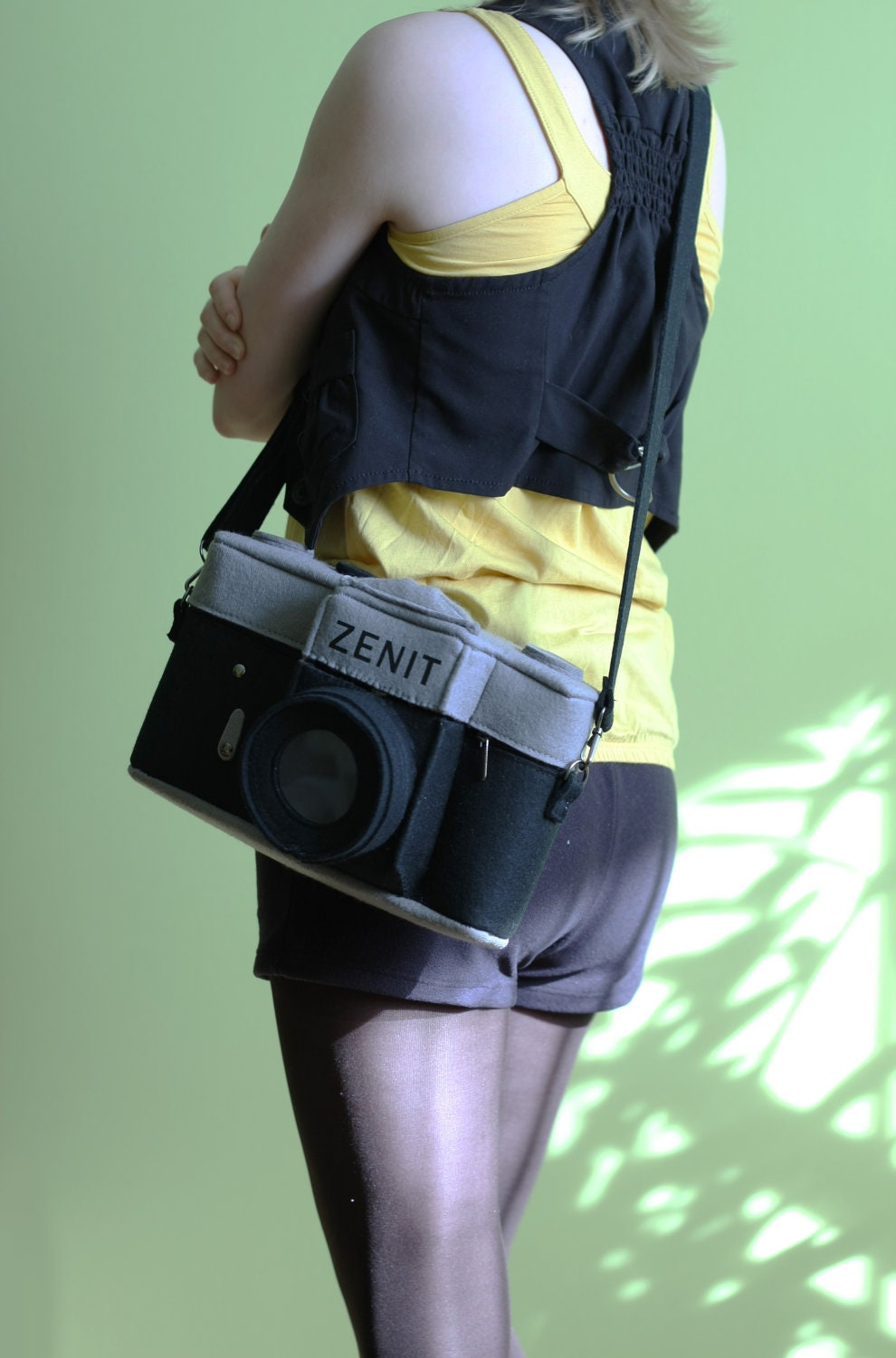 Vintage Zenit Camera Felt Bag