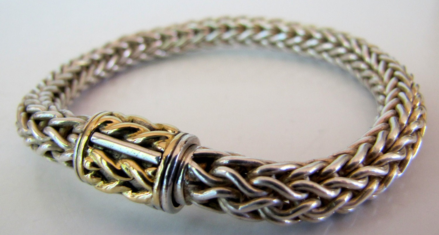 18kt Sterling Silver Woven Bracelet