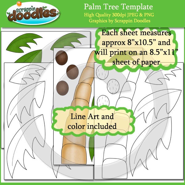 Items similar to Palm Tree Template Clip Art on Etsy