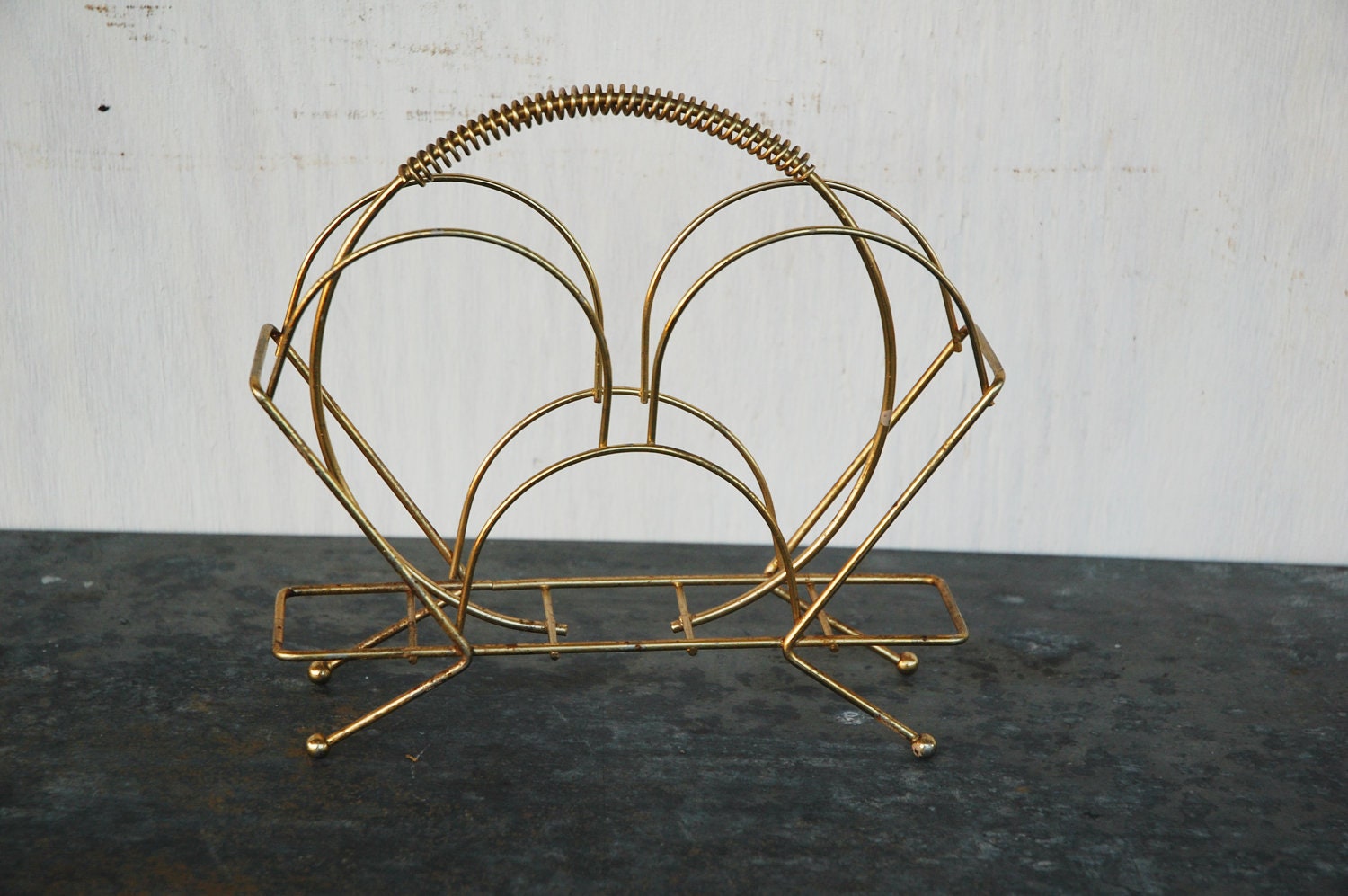 Vintage Wire Napkin Holder Retro Heart Shaped
