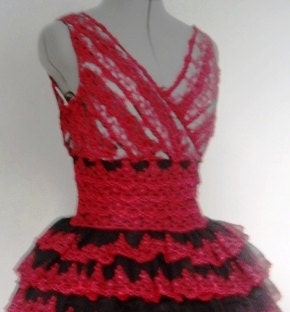 A Unique Lace Frilled Cocktail 50s Dress Custom
