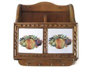 Vintage Memo Holder, Vintage Key Holder, Vintage Wood Memo and Key Holder