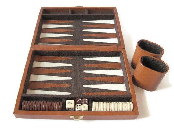 Vintage Backgammon Game Brown Tan And White By Relic189 On Etsy