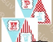 PRINTABLE Circus or Carnival Happy Birthday Party Pendant Banner-DIY printables by Luv Bug Design