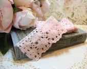 Double Oval Crochet Lace in Pale Pink - Scrapbooking, Card Making, Sewing, Bridal