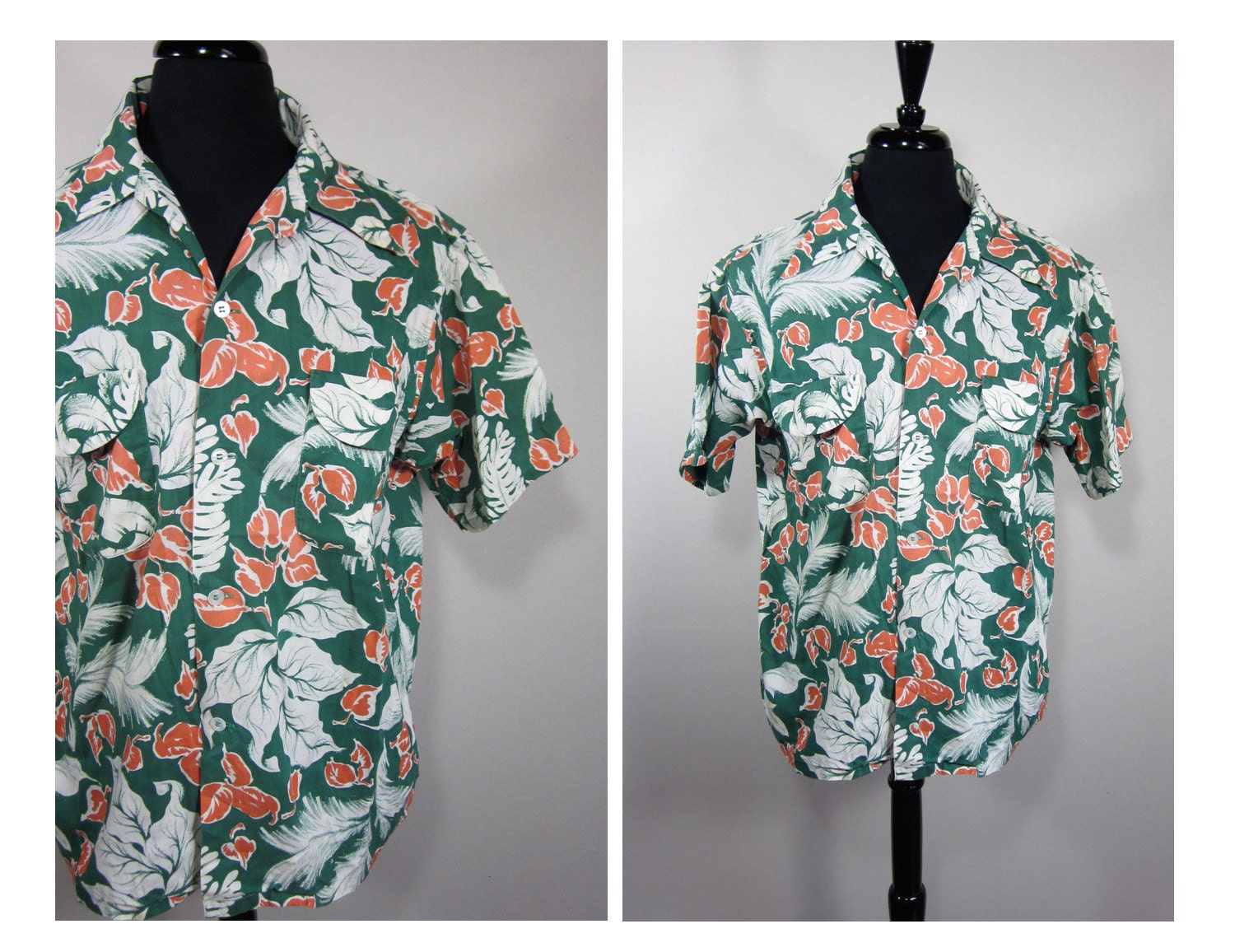 1950s/60s Classic Hawaiian Shirt - Sanforized Cotton - Perfect Summer Shirt - Medium/Small