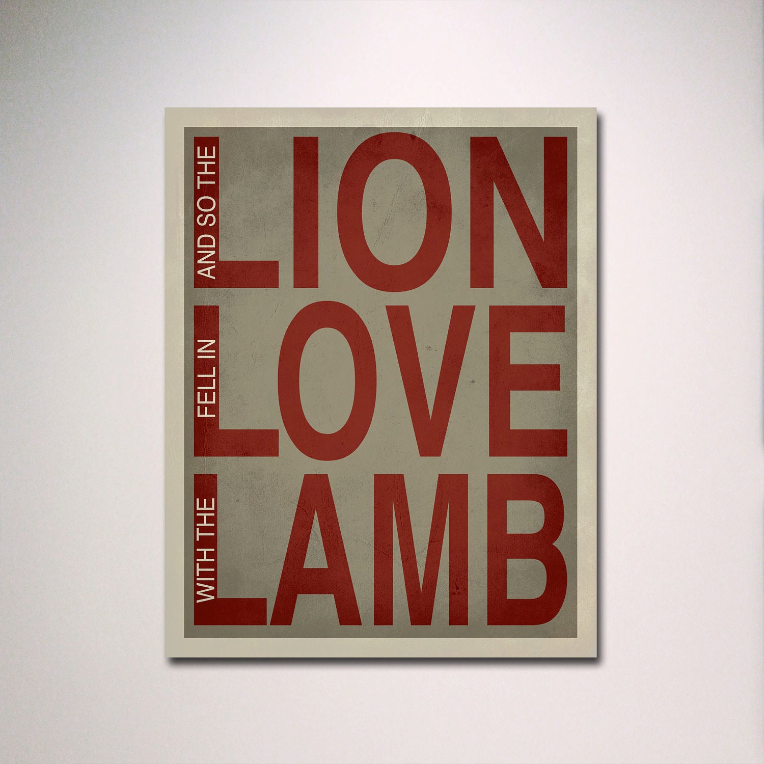 Twilight Inspired Typography Print / Lion, Love, Lamb 11" x 14" Poster Print / Digital Creation