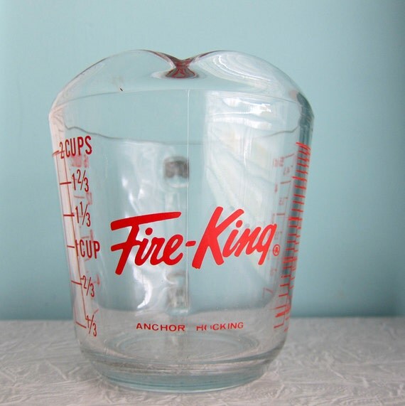 Fire King Measuring Cup Two Cup Glass Measuring by RetroGirlRedux