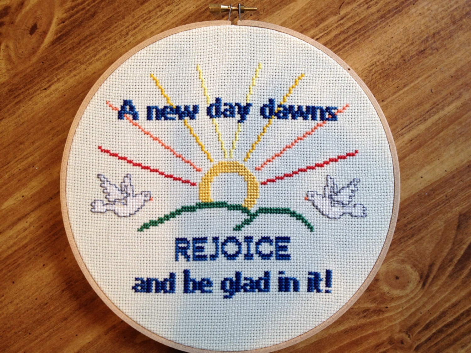 PATTERN Cross Stitch Rejoice A new day dawns Inspirational Sunrise