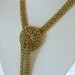 Miriam Haskell Style Necklace Turquoise Rhinestones Waterfall Mesh Vintage 1940s Jewelry