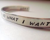Avengers Loki Inspired 2-Sided Bracelet - I Do What I Want - Hand Stamped Aluminum Cuff - customizable