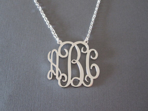White Gold Monogram Necklace - 3 different sizes