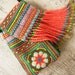 Ethnic fringe case bag for mobile and camera // colorful // flower // hippie // tribal // folk // needlework // coin