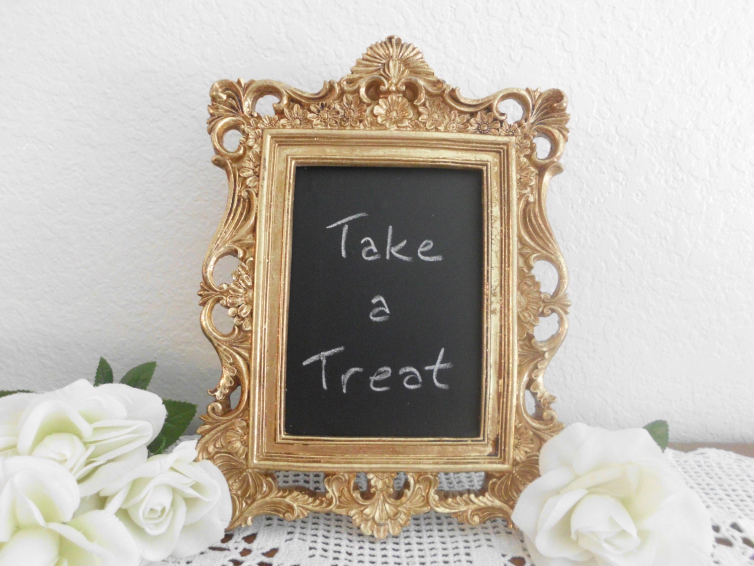 Ornate Rococo Chalkboard Rustic Gold Wedding Sign Blackboard Paris French Home Decor Kitchen Office Organizer Reception Decoration