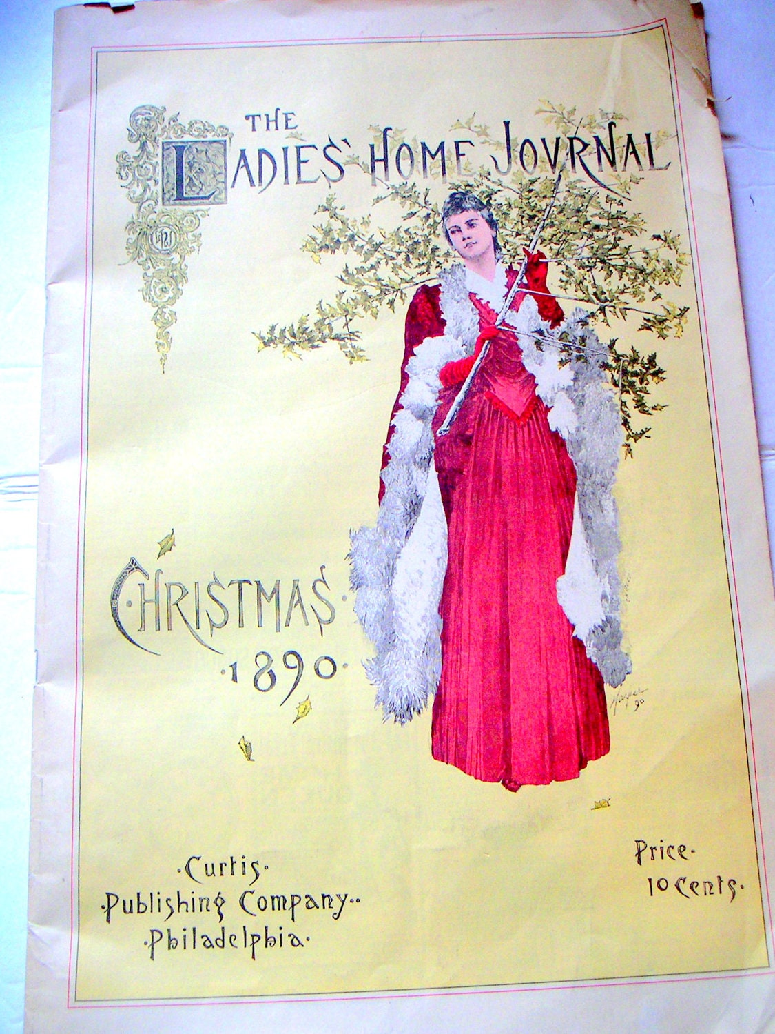 Vintage Magazine - Reprint/Reproduction/Replica of The Ladie Home Journal, Christmas 1890, Curtis Publishing Company, Philadelphia