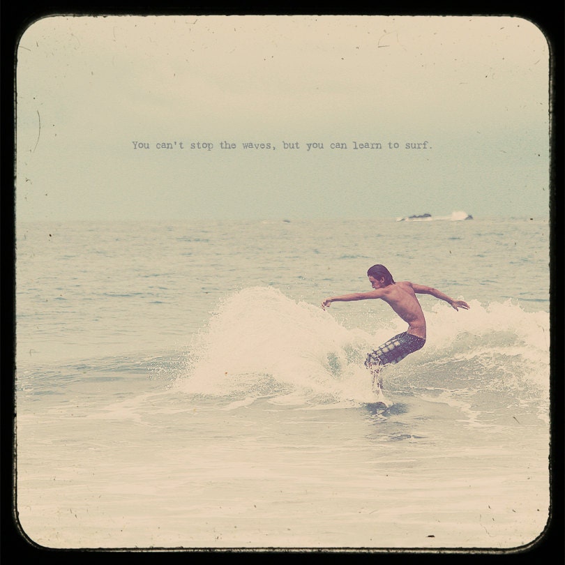 Surfer Boy Waves Surfboard Splash Manuel Antonio Photo Art Print Costa Rica Beach Ocean Sea Water Seadog Blue Passion Version 1 - 8 x 8