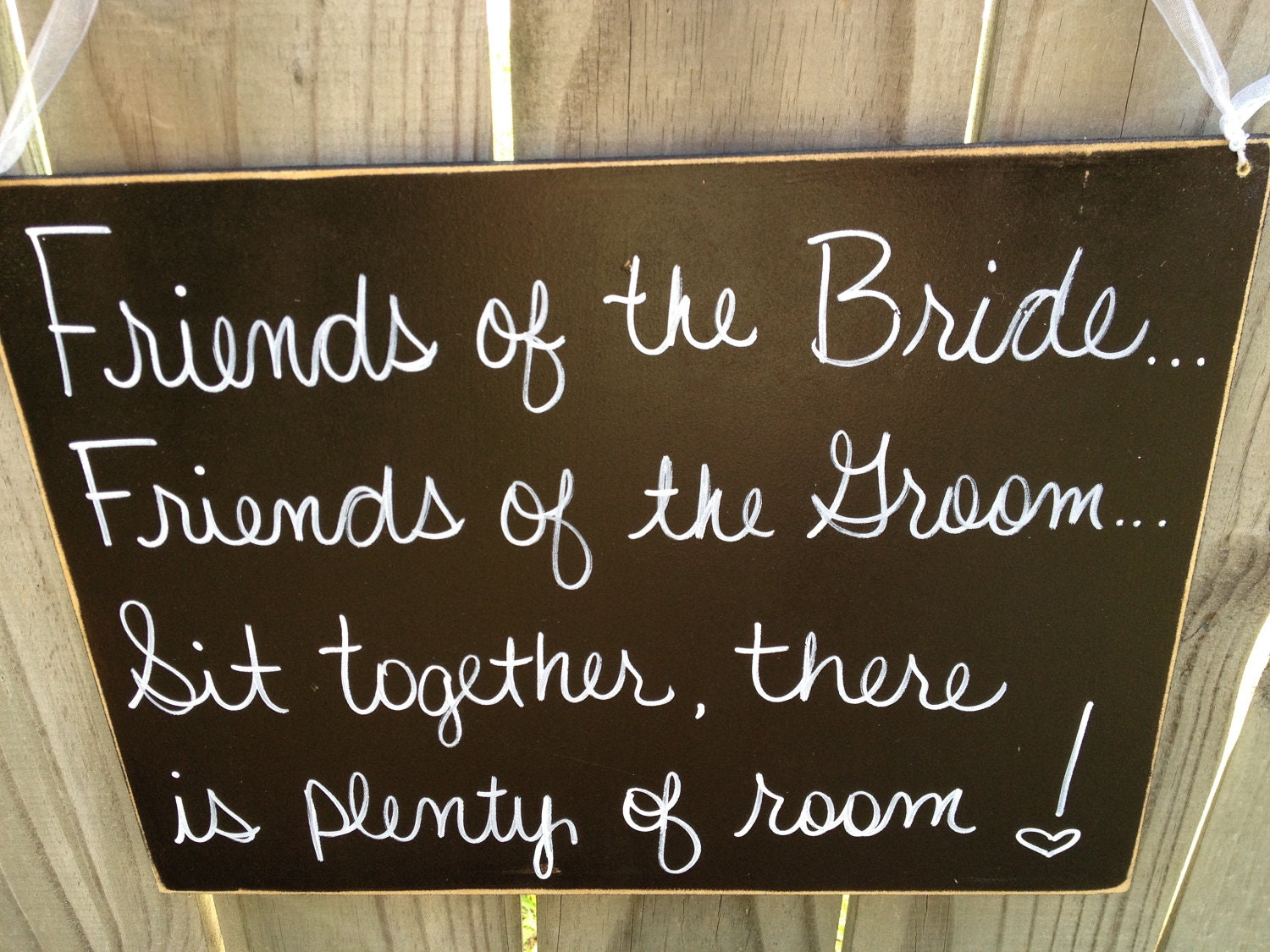 Rustic Black and White Sit Together Wedding Hang Sign