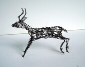 Unique Wire Animal Sculpture - IMPALA ANTELOPE