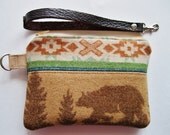Grizzly in the Pines Zipper Purse w/ Strap