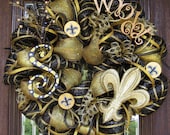Deco Mesh New Orleans SAINTS WHO DAT Wreath