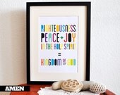 Nursery Decor. Kingdom of God. Romans 14:17. DIY. PDF. 8x10 Printable Scripture Poster. Bible Verse.