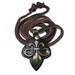 Brown real Leather and alloy pendant adjustable necklace mens necklace unisex necklace cool necklace B104