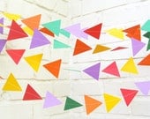 The Geo Garland, Paper Garland, Triangle Garland, Purple, Green, Yellow, Red, Orange, Birthday Decoration, Wedding Garland