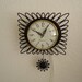 Mid Century Wall Clock with Pendulum