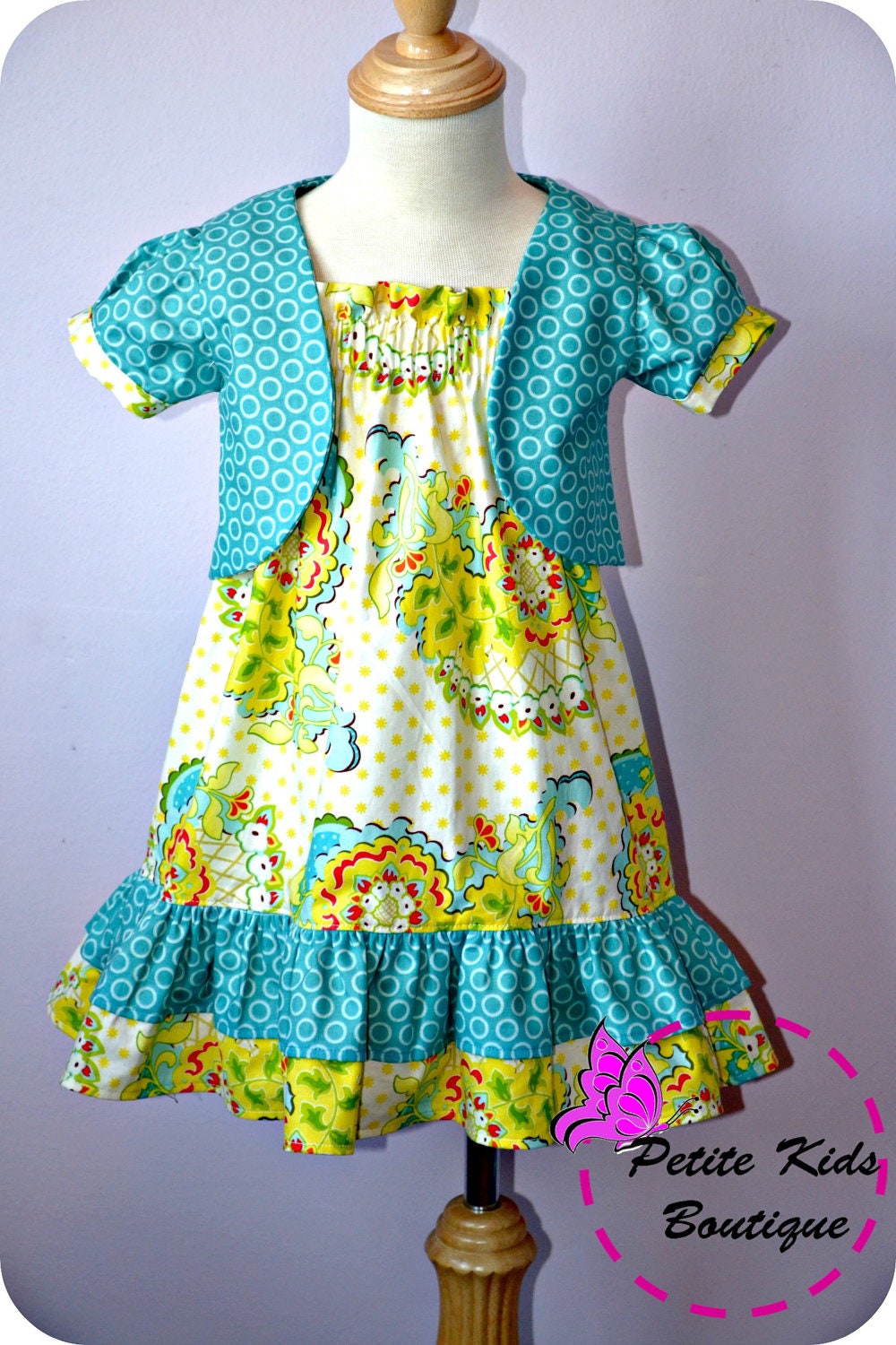 Haven Dress for Girls 6M-12Y PDF Pattern & Instructions-Sundress- Easy Sew-Beginner project -Tie straps-Double ruffles- Elastic top