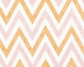 ORGANIC Fabric for quilt or craft Cloud9 Simpatico Chevrons in Peachy Michelle Engel Bencsko Half Yard