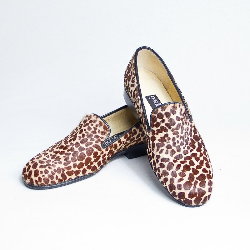 animal print prince albert loafers  - FREE SHIPPING