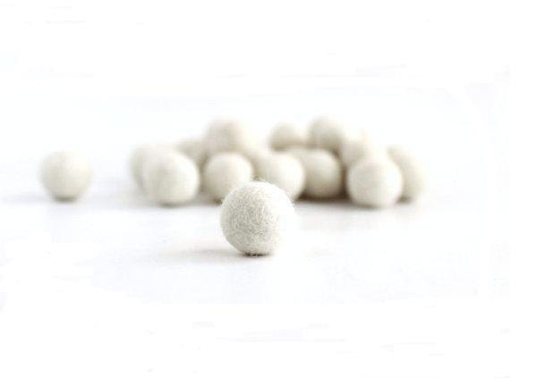 Felted balls . Merino wool felt balls . Felt balls home decor 20 mm . White wool balls . Colorful woolen balls .