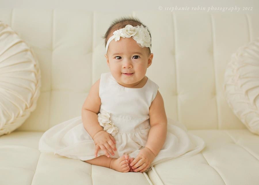 Darling Ivory Headband adorned w 3 Flowers, accented w Pearls. Headband or Clip. Photo Prop, Perfect for Christening, Baptism, Wedding 0259